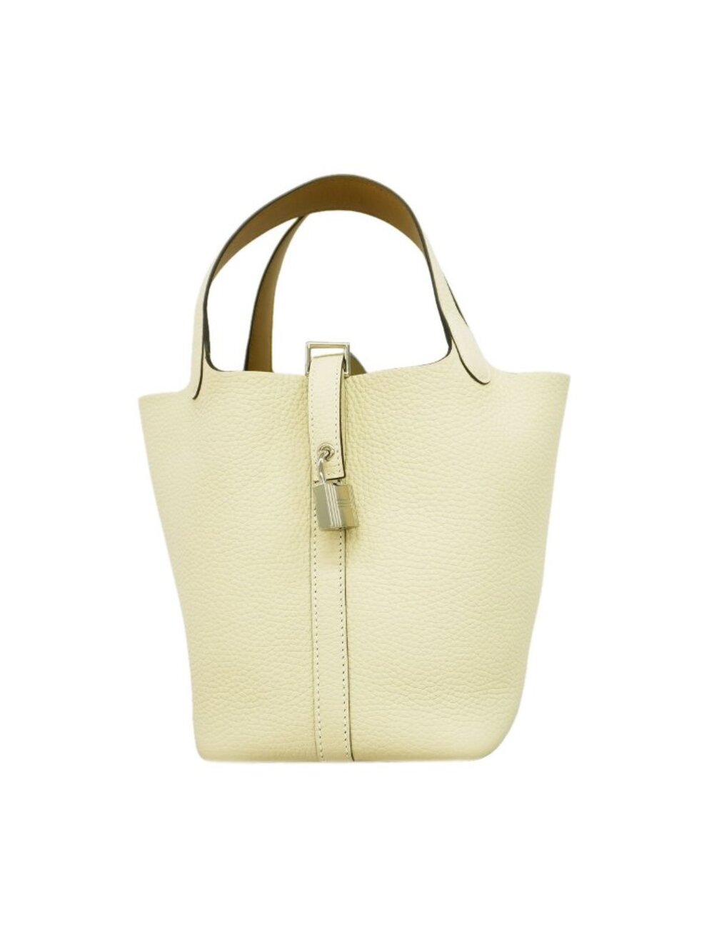 Hermes Handbag Picotin Lock PM Casaque Taurillon Clemence Nata Sesame Silver